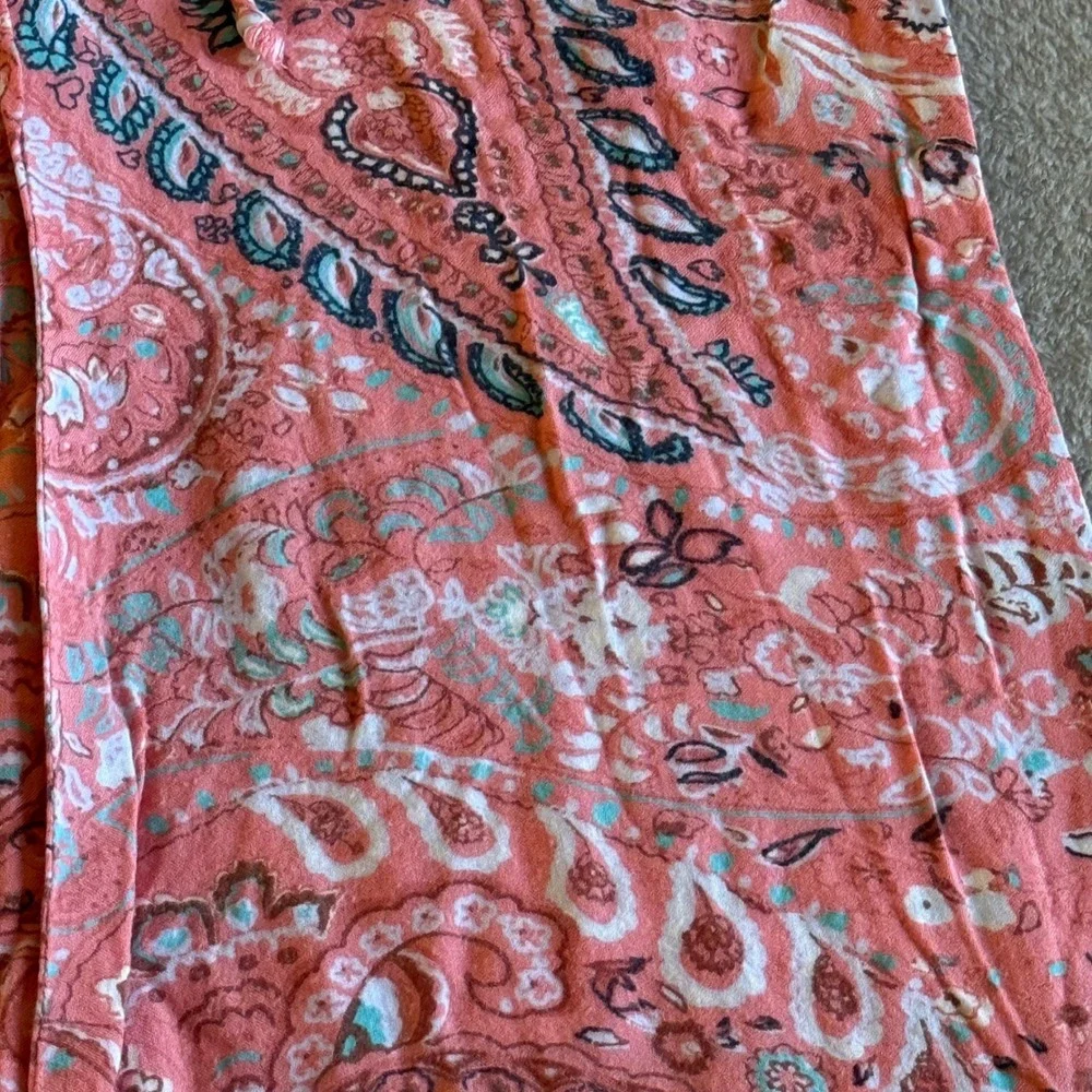 Billabong Designers Closet Pink Paisley Wide Leg Flare Pants Womens Medium - Picture 9 of 9